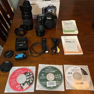 Canon EOS 7D DSLR Camera and 2 lenses plus accessories